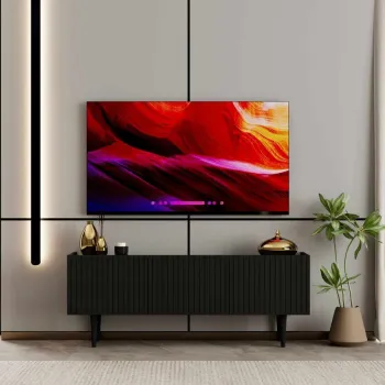 Comoda TV, Hanah Home, Capella 120, 120x50x29 cm, MDF LAMINAT, Negru imagine