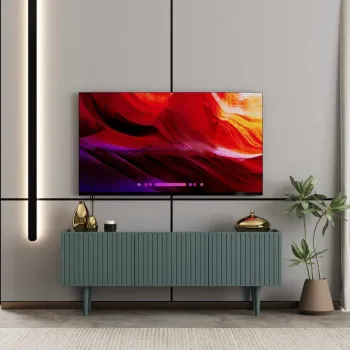 Comoda TV, Hanah Home, Capella 120, 120x50x29 cm, MDF LAMINAT, Verde imagine
