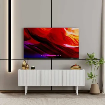 Comoda TV, Hanah Home, Capella 140, 140x50x29 cm, MDF LAMINAT, Alb imagine