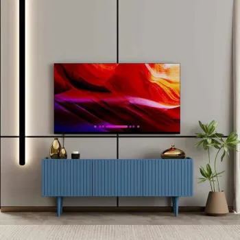 Comoda TV, Hanah Home, Capella 140, 140x50x29 cm, MDF LAMINAT, Albastru imagine