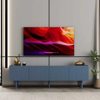 Comoda TV, Hanah Home, Capella 160, 160x50x29 cm, MDF LAMINAT, Albastru imagine