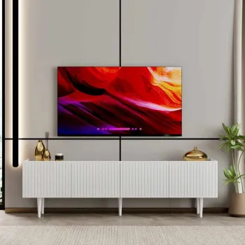 Comoda TV, Hanah Home, Capella 180, 180x50x29 cm, MDF LAMINAT, Alb imagine