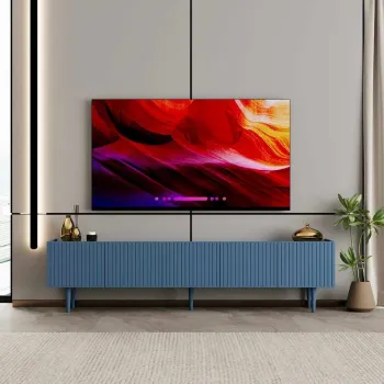 Comoda TV, Hanah Home, Capella 200, 200x50x29 cm, MDF LAMINAT, Albastru imagine