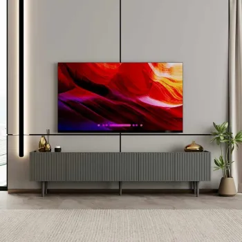 Comoda TV, Hanah Home, Capella 200, 200x50x29 cm, MDF LAMINAT, Gri imagine