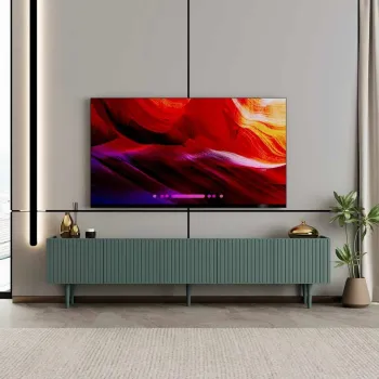 Comoda TV, Hanah Home, Capella 200, 200x50x29 cm, MDF LAMINAT, Verde imagine