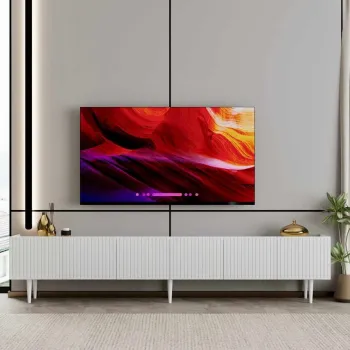 Comoda TV, Hanah Home, Capella 240, 240x50x29 cm, MDF LAMINAT, Alb imagine