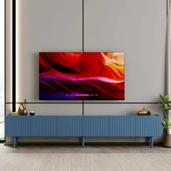Comoda TV, Hanah Home, Capella 240, 240x50x29 cm, MDF LAMINAT, Albastru imagine