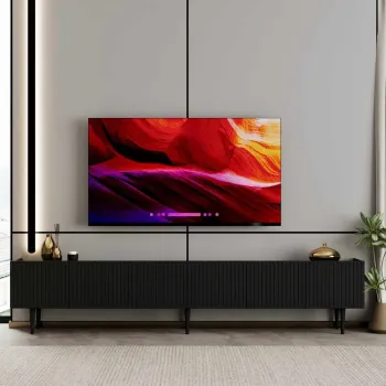 Comoda TV, Hanah Home, Capella 240, 240x50x29 cm, MDF LAMINAT, Negru imagine