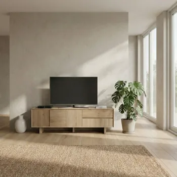 Comoda TV, Hanah Home, Carpi, 180x55x45 cm, PAL, Maro imagine