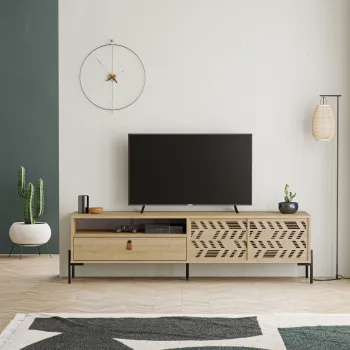 Comoda TV, Hanah Home, Dionysos, 170x48.6x45 cm, Maro imagine