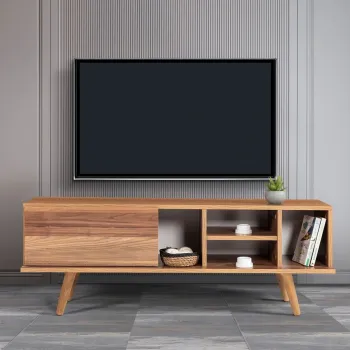Comoda TV, Hanah Home, Ela 3332, 130x47x35 cm, PAL, Maro imagine