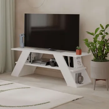 Comoda TV, Hanah Home, Farfalla, 120x40x33.5 cm, PAL, Alb imagine