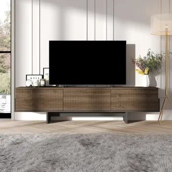 Comoda TV, Hanah Home, Hege, 180x44.6x30 cm, PAL, Nuc / Negru imagine