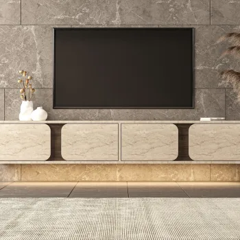 Comoda TV, Hanah Home, Helen, 180x30x30 cm, PAL, Travertin / Nuc imagine