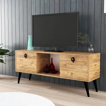 Comoda TV, Hanah Home, Kaya, 140x53.5x30 cm, Maro imagine