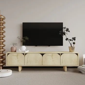 Comoda TV, Hanah Home, Lazio, 180x48x29.8 cm, PAL, Maro imagine