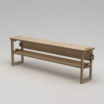 Comoda TV, Hanah Home, Linea, 220x70x38 cm, 100% BIRCH PLYWOOD, Lemn natural imagine