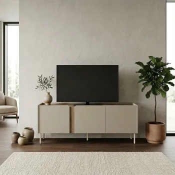 Comoda TV, Hanah Home, Lucile, 140x53.9x35.5 cm, PAL, Santstone / Stejar Sepet imagine