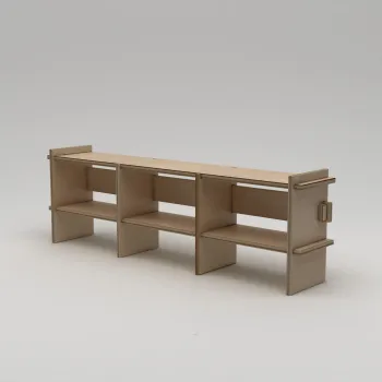 Comoda TV, Hanah Home, Lucis, 220x70x38 cm, 100% BIRCH PLYWOOD, Lemn natural imagine