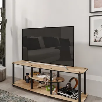 Comoda TV, Hanah Home, Mesivo, 120x35x38 cm, MDF , Stejar imagine