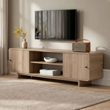 Comoda TV, Hanah Home, Mirel, 180x52x34 cm, PAL, Stejar imagine