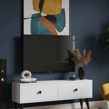 Comoda TV, Hanah Home, Mona 120, 120x40.5x32 cm, PAL , Alb imagine