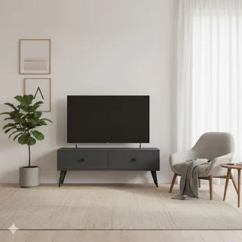 Comoda TV, Hanah Home, Mona 120, 120x40.5x32 cm, PAL , Antracit imagine