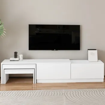 Comoda TV, Hanah Home, Nest, 180x36x30 cm, PAL, Alb imagine