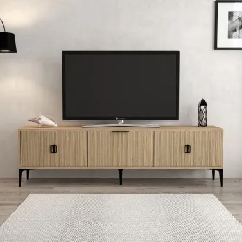 Comoda TV, Hanah Home, Neva 3803, 180x50x35 cm, PAL, Stejar imagine