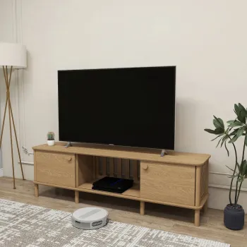 Comoda TV, Hanah Home, Ontano, 160x.47x38 cm, Stejar imagine