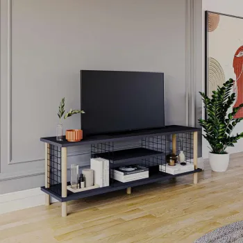 Comoda TV, Hanah Home, Peka-0048, 120x42.6x30 cm, PAL, Antracit imagine