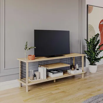 Comoda TV, Hanah Home, Peka-0048, 120x42.6x30 cm, PAL, Maro imagine