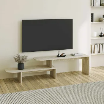 Comoda TV, Hanah Home, Puzzle, PAL, Travertin imagine