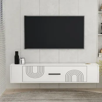 Comoda TV, Hanah Home, Restol 2, 120x33.2x26.4 cm, PAL , Alb imagine