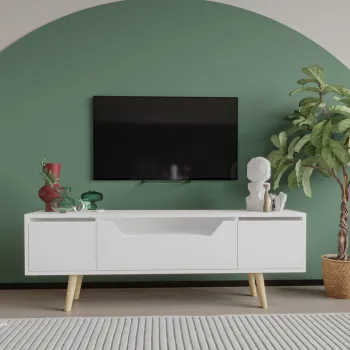 Comoda TV, Hanah Home, Roma 150, 150x53x29.8 cm, PAL, Alb imagine