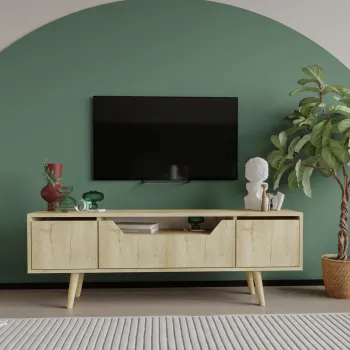 Comoda TV, Hanah Home, Roma 150, 150x53x29.8 cm, PAL, Maro imagine