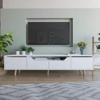 Comoda TV, Hanah Home, Roma 180, 180x48x29.8 cm, PAL, Alb imagine