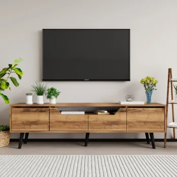 Comoda TV, Hanah Home, Roma 180, 180x48x29.8 cm, PAL, Maro imagine