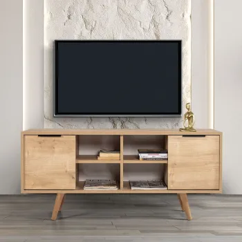 Comoda TV, Hanah Home, Sina 3322, 130x59x35 cm, PAL, Maro imagine