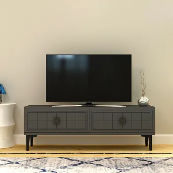 Comoda TV, Hanah Home, Yuka 120, 120x41x29.6 cm, PAL , Antracit imagine