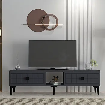 Comoda TV, Hanah Home, Yuka 150, 150x41x30 cm, PAL , Antracit imagine