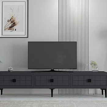 Comoda TV, Hanah Home, Yuka 180, 180x41x30 cm, PAL , Antracit imagine