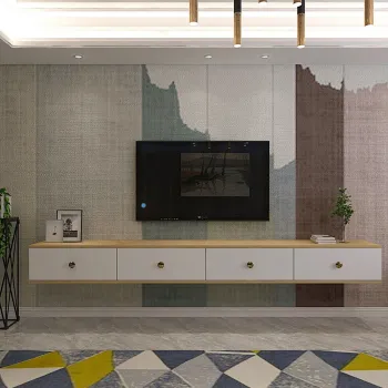 Comoda TV, Hanah Home, Zuzu Double, PAL , Stejar Safir / Alb imagine