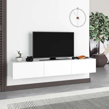 Comoda TV, Homitis, Francy 180, .180x30x30 cm, PAL, Alb imagine