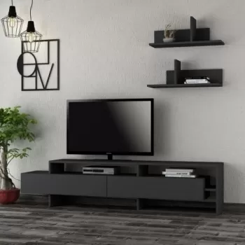 Comoda TV, Homitis, Gara - Anthracite, 32x180x42 cm imagine