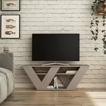 Comoda TV, Homitis, Pipralla, 110x40x30 cm, Mocha usoara imagine