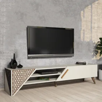 Comoda TV, Hommy Craft, Beril 2, 180x37x40 cm, PAL, Crem imagine