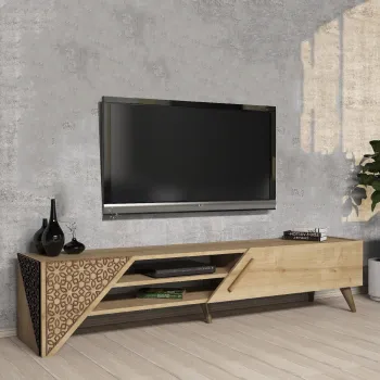 Comoda TV, Hommy Craft, Beril 2, 180x37x40 cm, PAL, Stejar imagine