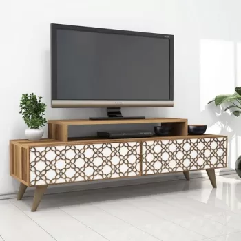 Comoda TV, Hommy Craft, City, 140x48.8x41.8 cm, Nuc / Alb imagine