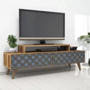 Comoda TV, Hommy Craft, City, 140x48.8x41.8 cm, Nuc / Calcedonie imagine